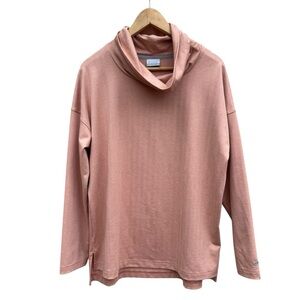 Columbia Dusty Orange Peach Cowl Neck Sweater